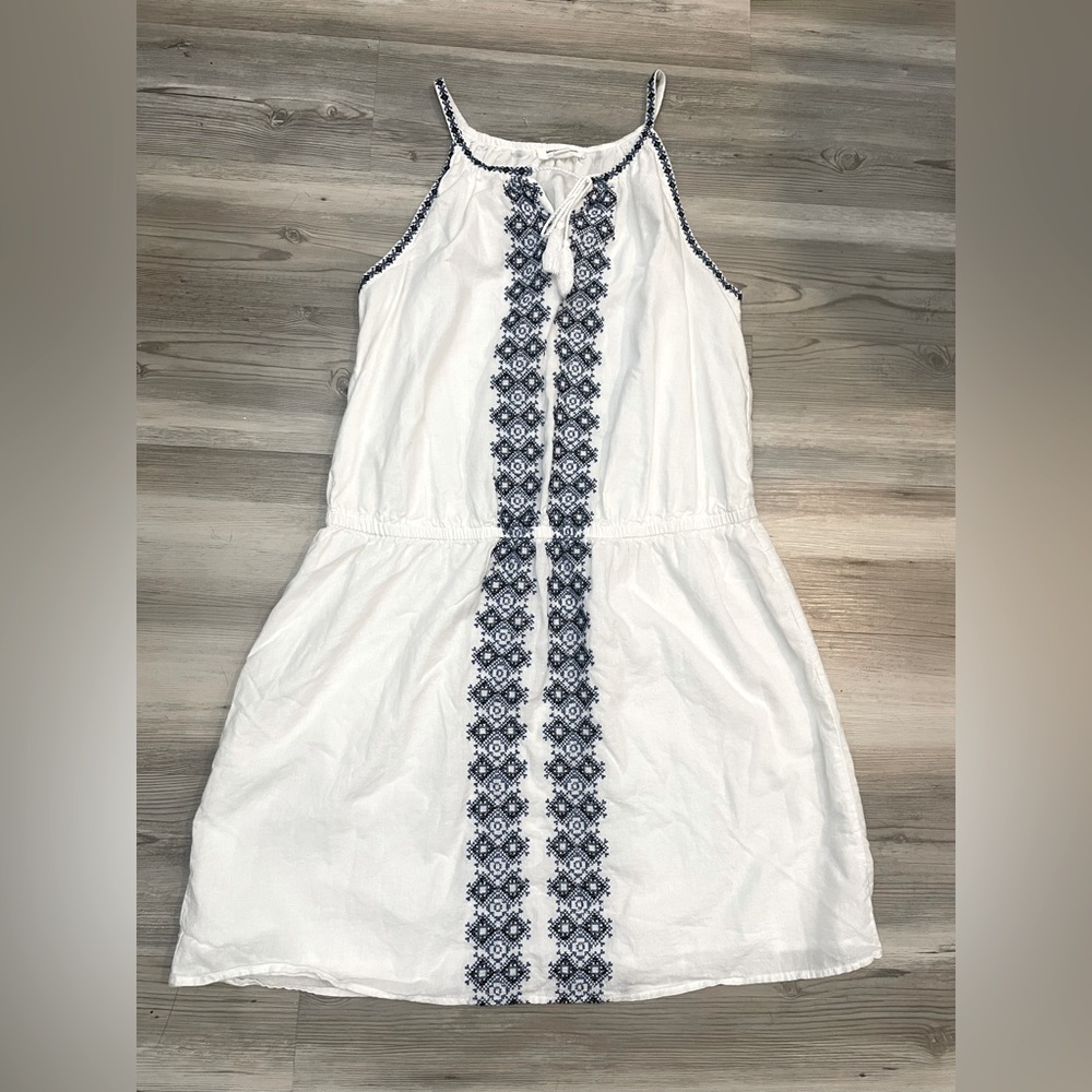 beachlunchlounge White and Blue Mini Dress